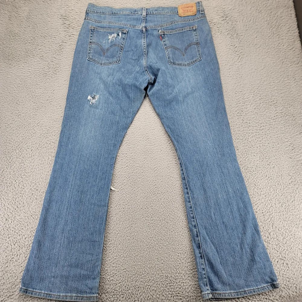 Vintage Levi's Jeans Womens 16m Blue Denim 515 Nouveau Bootcut‎ Distressed Y2K - Picture 4 of 14